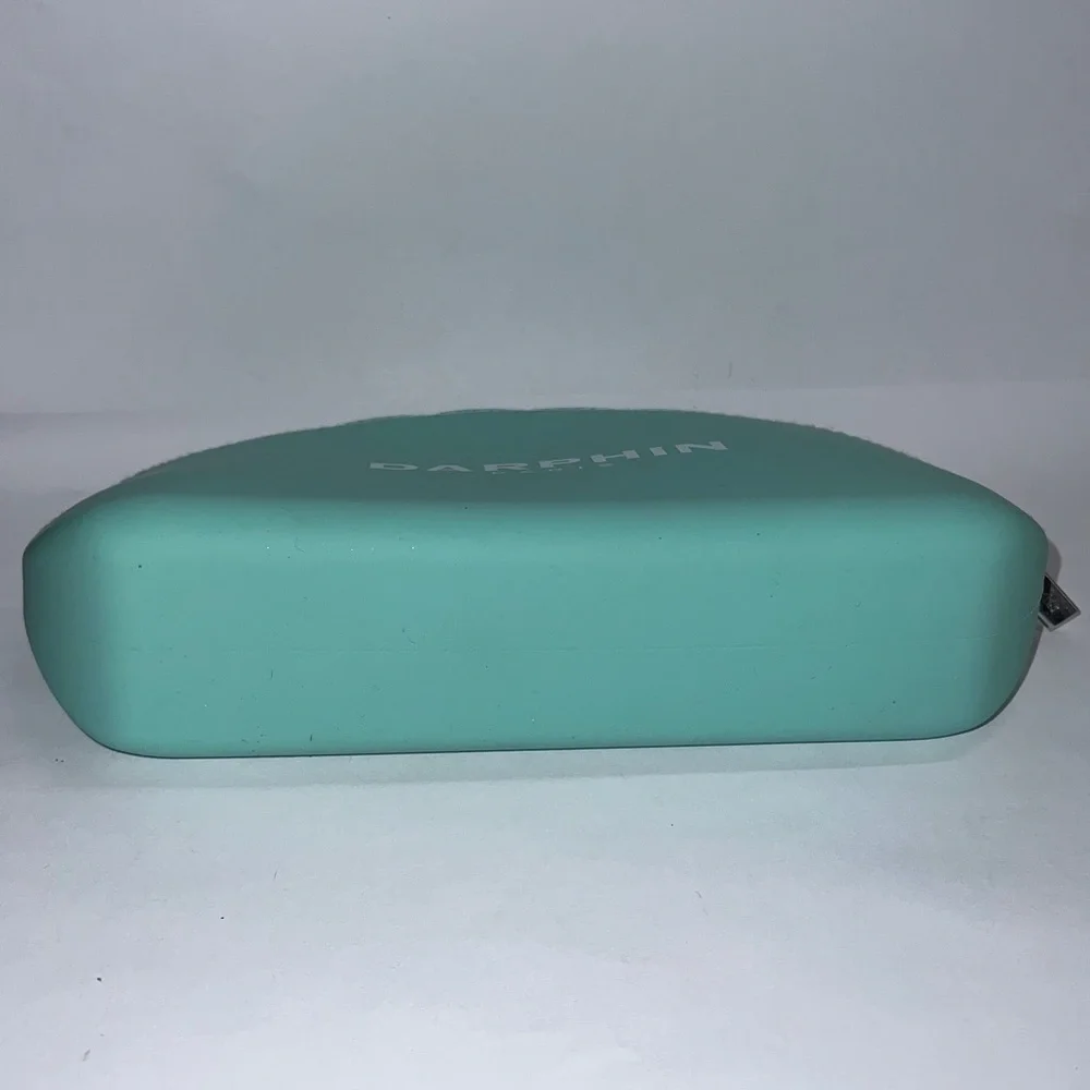 Darphin Large Light Green Zip Silicone Pouch Clutch